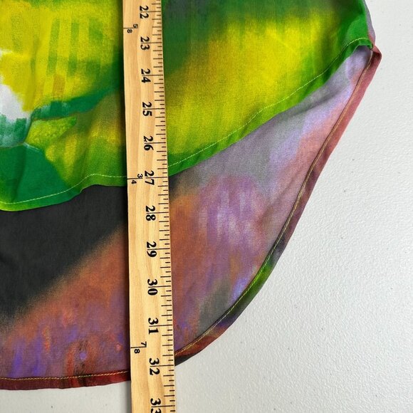 Clara Sun Woo Button up Shirt Medium Green Multicolor Flyaway - Picture 7 of 9